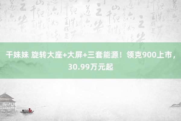 干妹妹 旋转大座+大屏+三套能源！领克900上市，30.99万元起