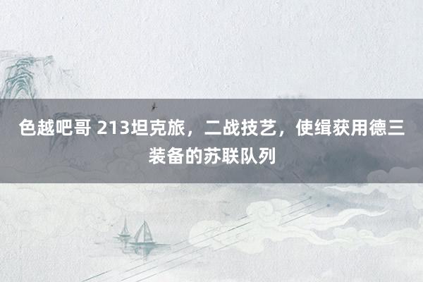 色越吧哥 213坦克旅，二战技艺，使缉获用德三装备的苏联队列