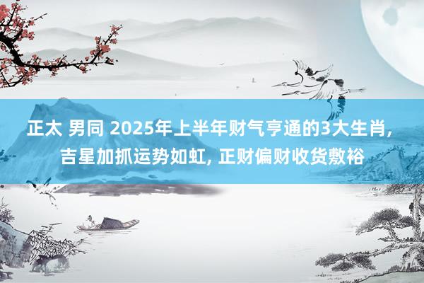正太 男同 2025年上半年财气亨通的3大生肖， 吉星加抓运势如虹， 正财偏财收货敷裕