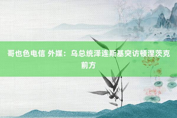 哥也色电信 外媒：乌总统泽连斯基突访顿涅茨克前方
