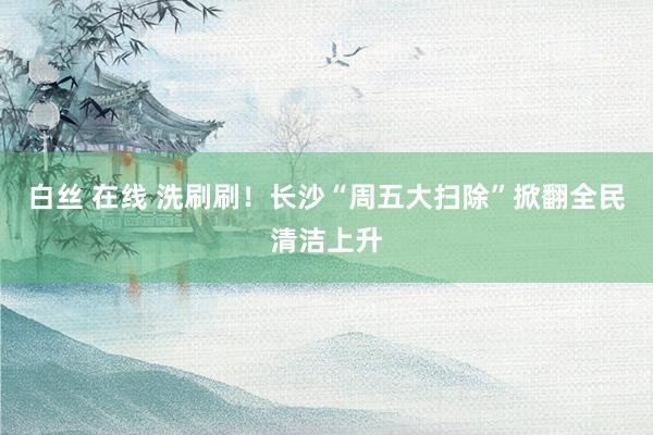 白丝 在线 洗刷刷！长沙“周五大扫除”掀翻全民清洁上升