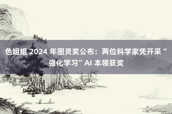 色姐姐 2024 年图灵奖公布：两位科学家凭开采“强化学习”AI 本领获奖